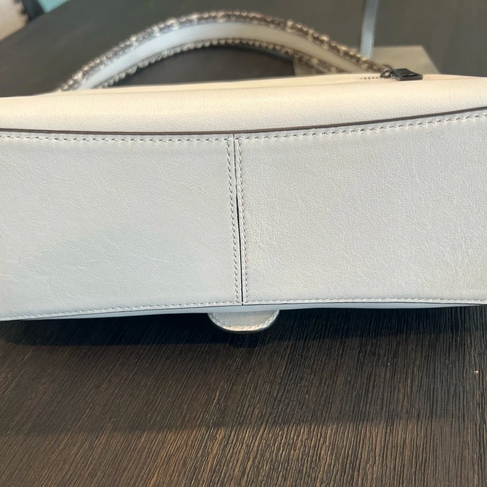 NWT Coach Soft Tabby Leather Shoulder Bag with snakeskin detail
